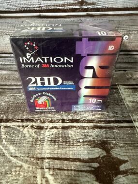 Vintage Imation 3.5" Floppy Disks 2HD IBM Formatted Rainbow 10-pack Sealed